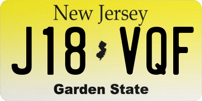 NJ license plate J18VQF