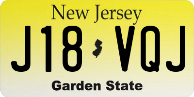 NJ license plate J18VQJ