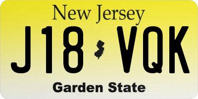 NJ license plate J18VQK