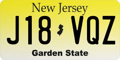 NJ license plate J18VQZ