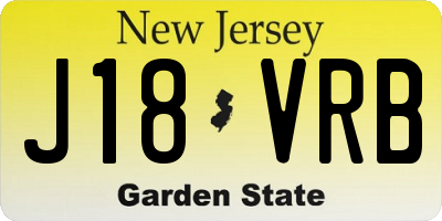 NJ license plate J18VRB