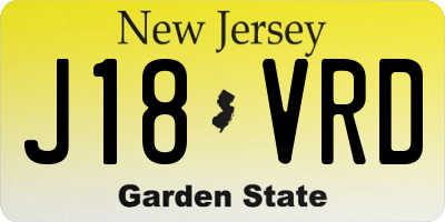 NJ license plate J18VRD
