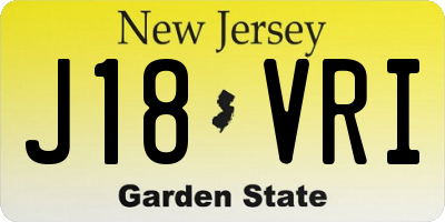 NJ license plate J18VRI