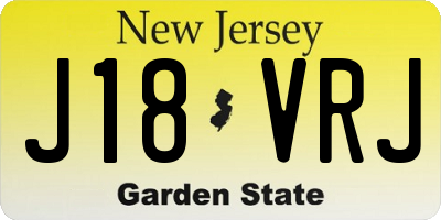 NJ license plate J18VRJ