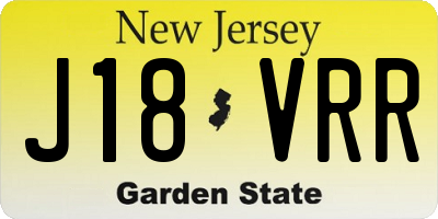 NJ license plate J18VRR