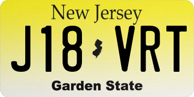NJ license plate J18VRT