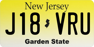 NJ license plate J18VRU
