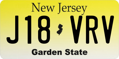 NJ license plate J18VRV