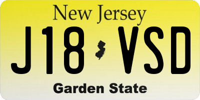 NJ license plate J18VSD