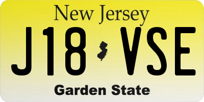 NJ license plate J18VSE
