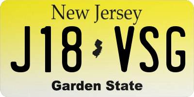 NJ license plate J18VSG