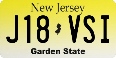 NJ license plate J18VSI