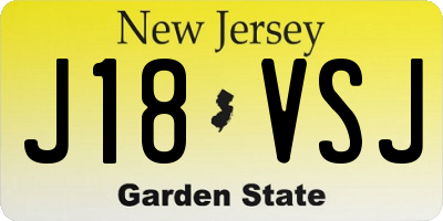 NJ license plate J18VSJ
