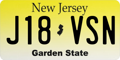 NJ license plate J18VSN