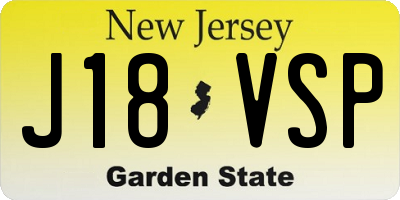 NJ license plate J18VSP