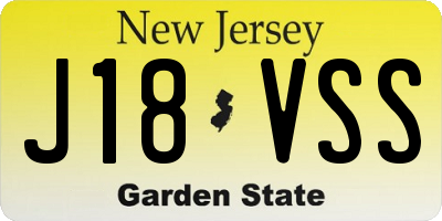 NJ license plate J18VSS