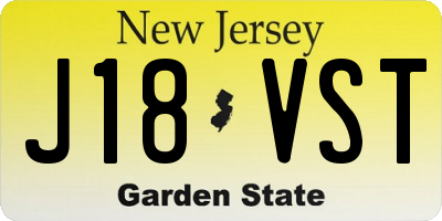 NJ license plate J18VST