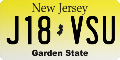 NJ license plate J18VSU