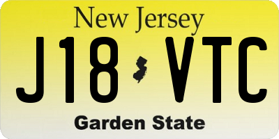 NJ license plate J18VTC