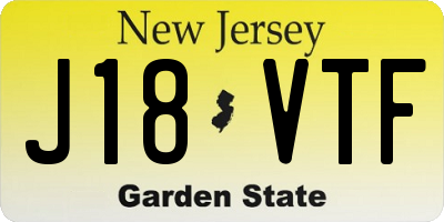 NJ license plate J18VTF