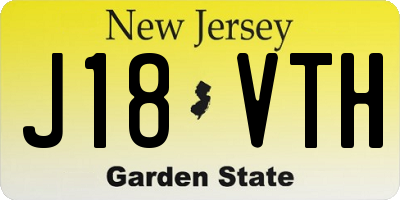 NJ license plate J18VTH
