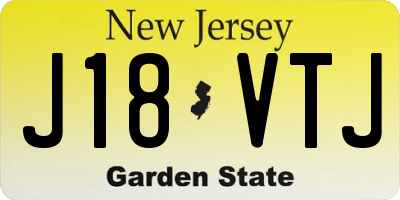 NJ license plate J18VTJ