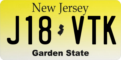 NJ license plate J18VTK