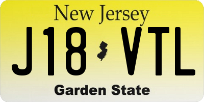 NJ license plate J18VTL