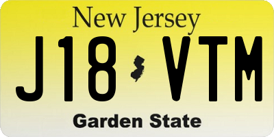 NJ license plate J18VTM