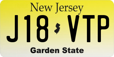 NJ license plate J18VTP