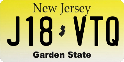 NJ license plate J18VTQ