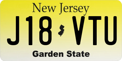 NJ license plate J18VTU