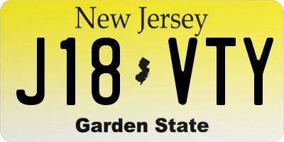 NJ license plate J18VTY