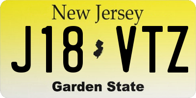 NJ license plate J18VTZ