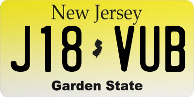 NJ license plate J18VUB