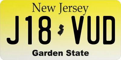 NJ license plate J18VUD