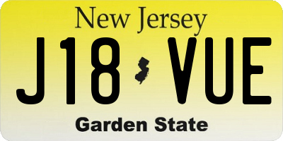 NJ license plate J18VUE