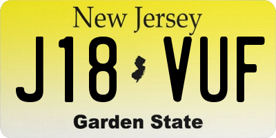 NJ license plate J18VUF