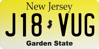 NJ license plate J18VUG