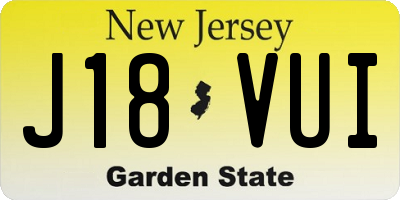 NJ license plate J18VUI