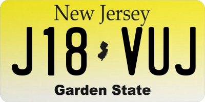 NJ license plate J18VUJ