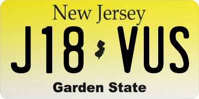 NJ license plate J18VUS