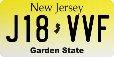 NJ license plate J18VVF