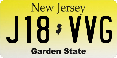 NJ license plate J18VVG