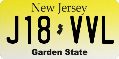 NJ license plate J18VVL