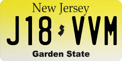 NJ license plate J18VVM