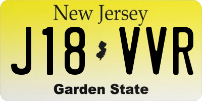 NJ license plate J18VVR