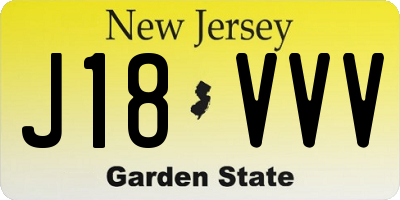 NJ license plate J18VVV
