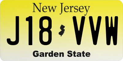 NJ license plate J18VVW