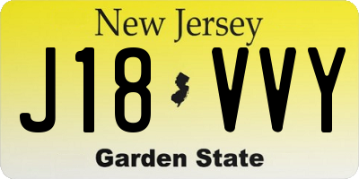 NJ license plate J18VVY